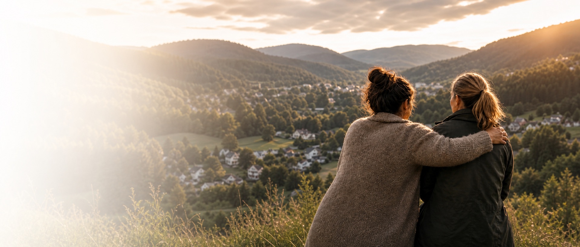 To personer som ser utover en dal