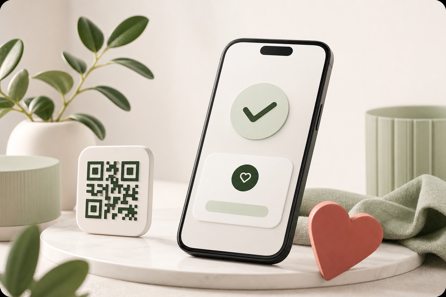Illustrasjon av Vipps-støtte med mobil og QR-kode